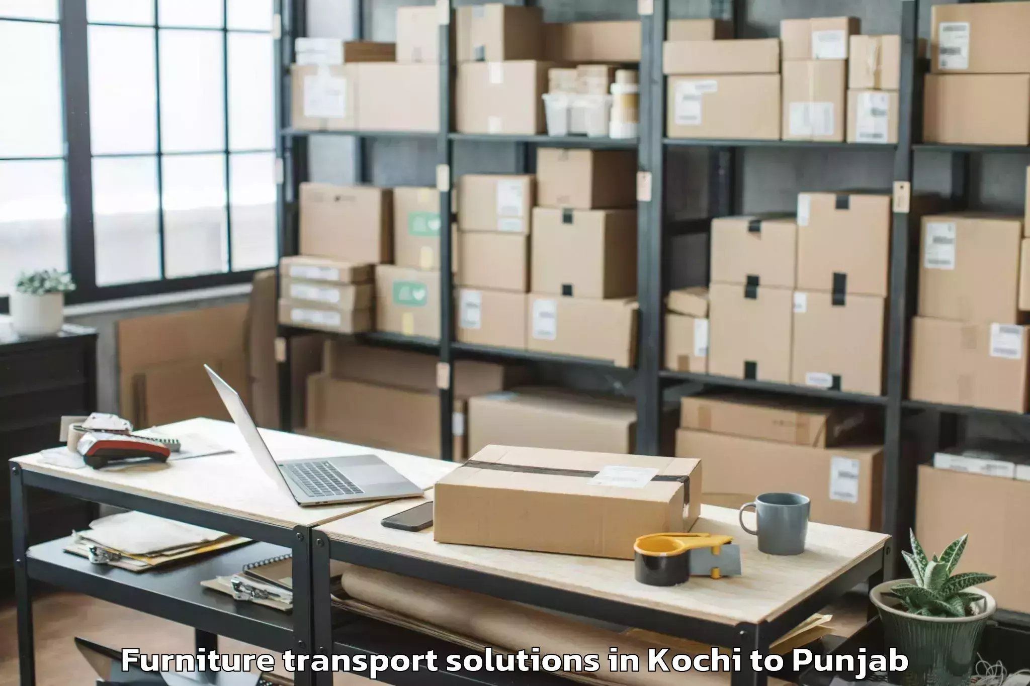 Book Kochi to Hoshiarpur Furniture Transport Solutions Online